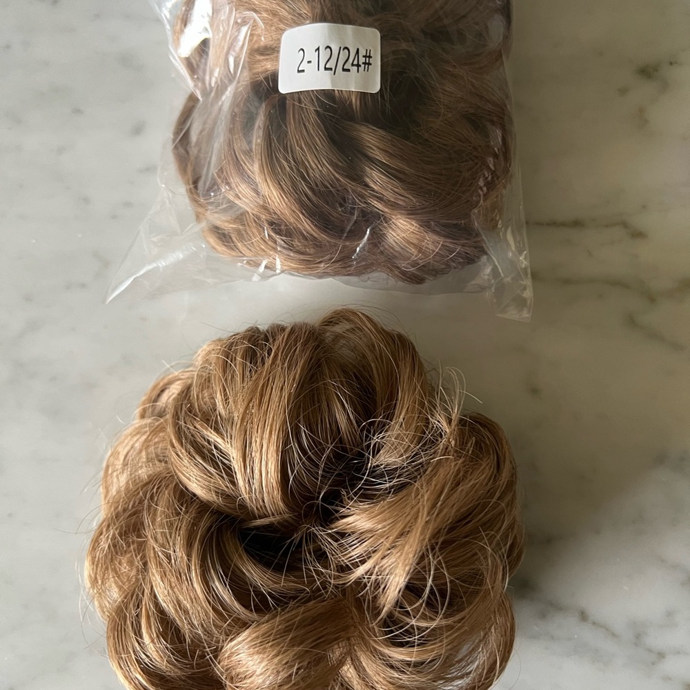 Synthetic Hair Bun Scrunchie - Light Brown (Color 2-12/24#)